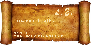 Lindauer Etelka névjegykártya